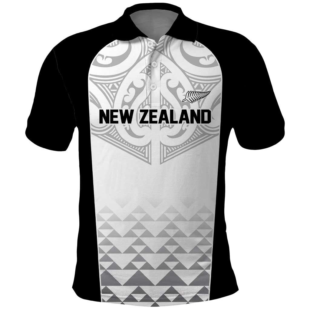 World Football 2026 New Zealand Custom Polo Shirt All White Fern Maori Tribal - Aussie Hoodie