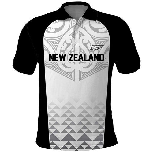 World Football 2026 New Zealand Custom Polo Shirt All White Fern Maori Tribal - Aussie Hoodie