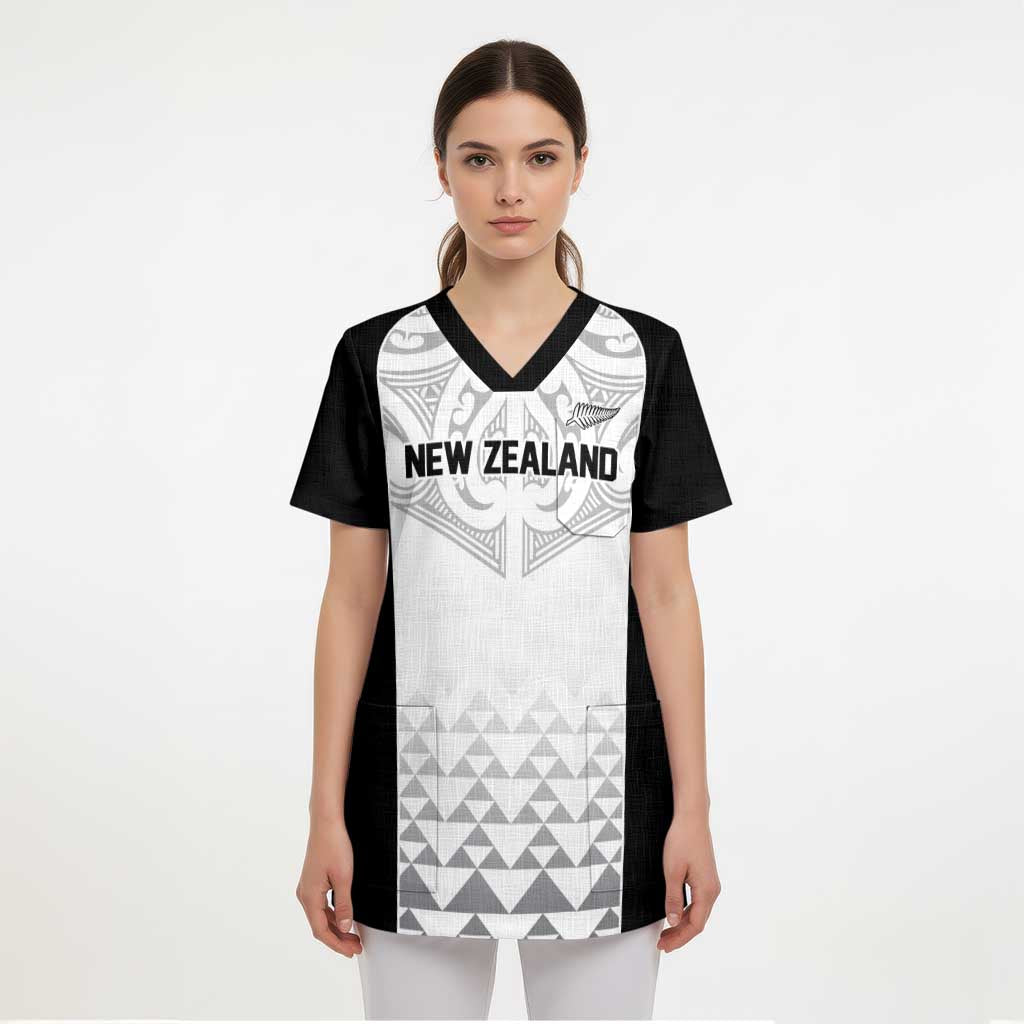 World Football 2026 New Zealand Custom Scrub Top All White Fern Maori Tribal - Aussie Hoodie