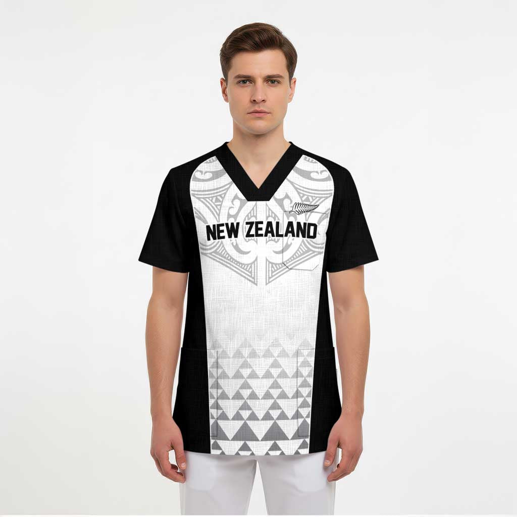 World Football 2026 New Zealand Custom Scrub Top All White Fern Maori Tribal - Aussie Hoodie