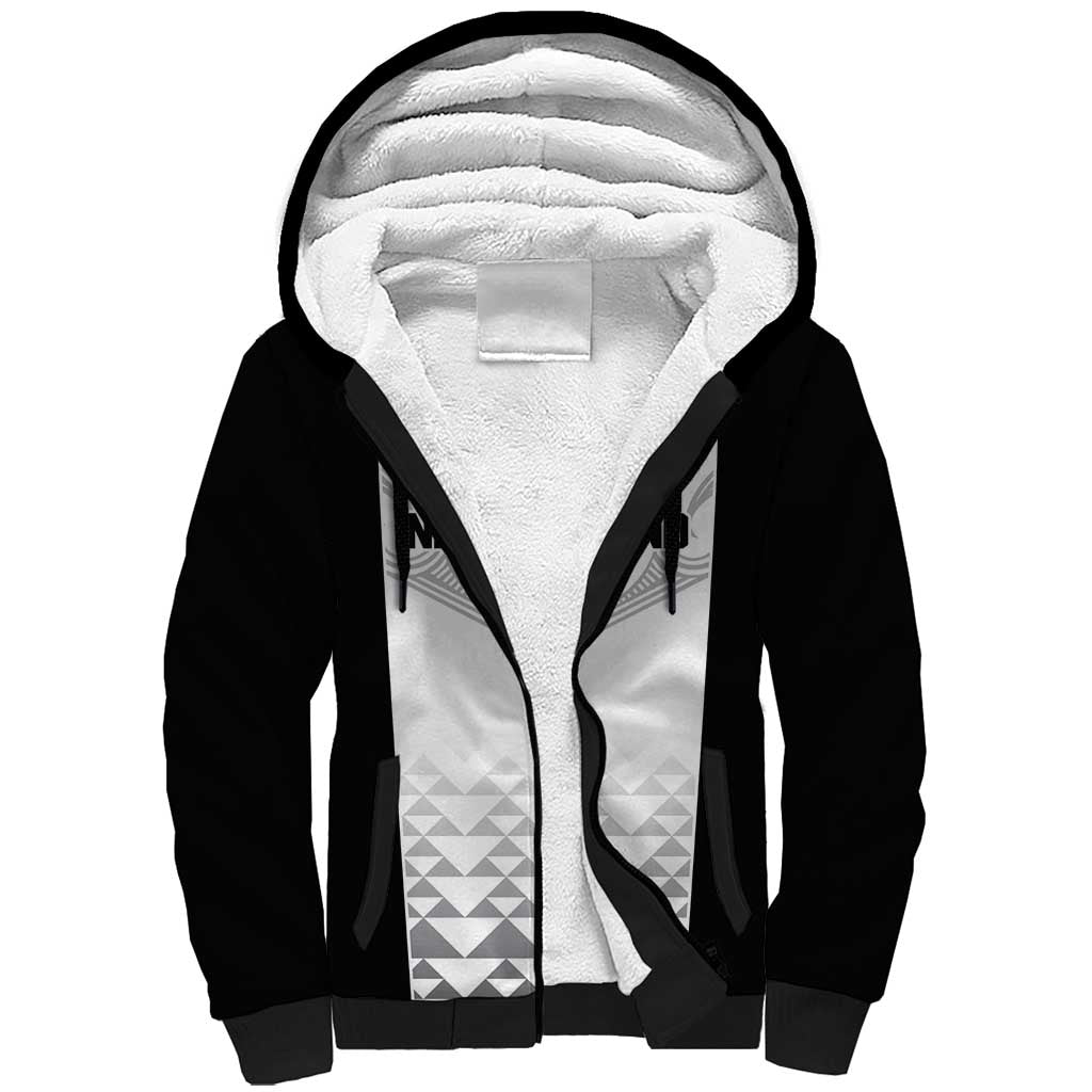 World Football 2026 New Zealand Custom Sherpa Hoodie All White Fern Maori Tribal - Aussie Hoodie