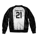 World Football 2026 New Zealand Custom Sleeve Zip Bomber Jacket All White Fern Maori Tribal - Aussie Hoodie