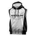 World Football 2026 New Zealand Custom Sleeveless Hoodie All White Fern Maori Tribal - Aussie Hoodie