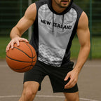 World Football 2026 New Zealand Custom Sleeveless Hoodie All White Fern Maori Tribal - Aussie Hoodie