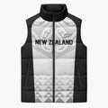 World Football 2026 New Zealand Custom Sleeveless Puffer Jacket All White Fern Maori Tribal - Aussie Hoodie