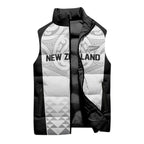 World Football 2026 New Zealand Custom Sleeveless Puffer Jacket All White Fern Maori Tribal - Aussie Hoodie