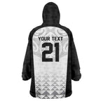 World Football 2026 New Zealand Custom Wearable Blanket Hoodie All White Fern Maori Tribal - Aussie Hoodie