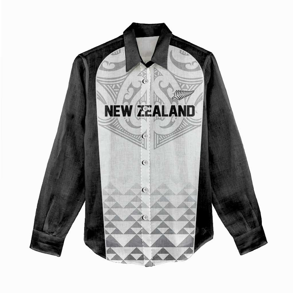 World Football 2026 New Zealand Custom Women Casual Shirt All White Fern Maori Tribal - Aussie Hoodie