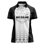 World Football 2026 New Zealand Custom Women Polo Shirt All White Fern Maori Tribal - Aussie Hoodie