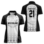 World Football 2026 New Zealand Custom Women Polo Shirt All White Fern Maori Tribal - Aussie Hoodie