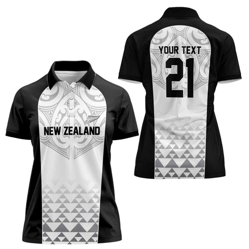 World Football 2026 New Zealand Custom Women Polo Shirt All White Fern Maori Tribal - Aussie Hoodie