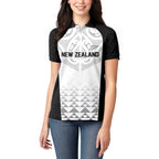 World Football 2026 New Zealand Custom Women Polo Shirt All White Fern Maori Tribal - Aussie Hoodie