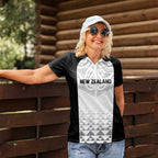 World Football 2026 New Zealand Custom Women Polo Shirt All White Fern Maori Tribal - Aussie Hoodie