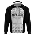 World Football 2026 New Zealand Custom Zip Hoodie All White Fern Maori Tribal - Aussie Hoodie