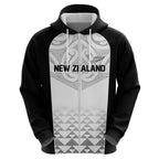 World Football 2026 New Zealand Custom Zip Hoodie All White Fern Maori Tribal - Aussie Hoodie