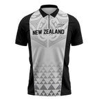 World Football 2026 New Zealand Custom Zipper Polo Shirt All White Fern Maori Tribal - Aussie Hoodie