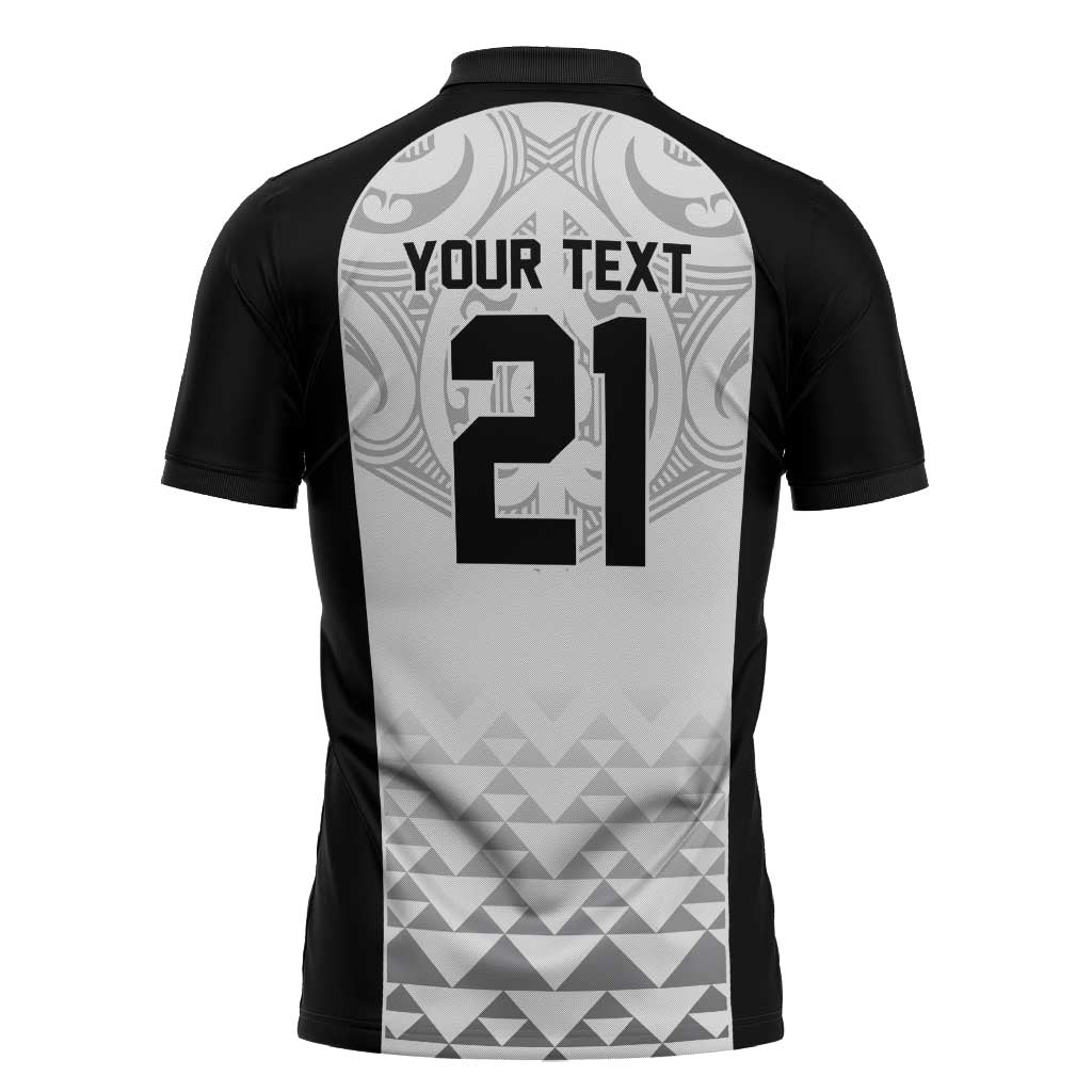 World Football 2026 New Zealand Custom Zipper Polo Shirt All White Fern Maori Tribal - Aussie Hoodie