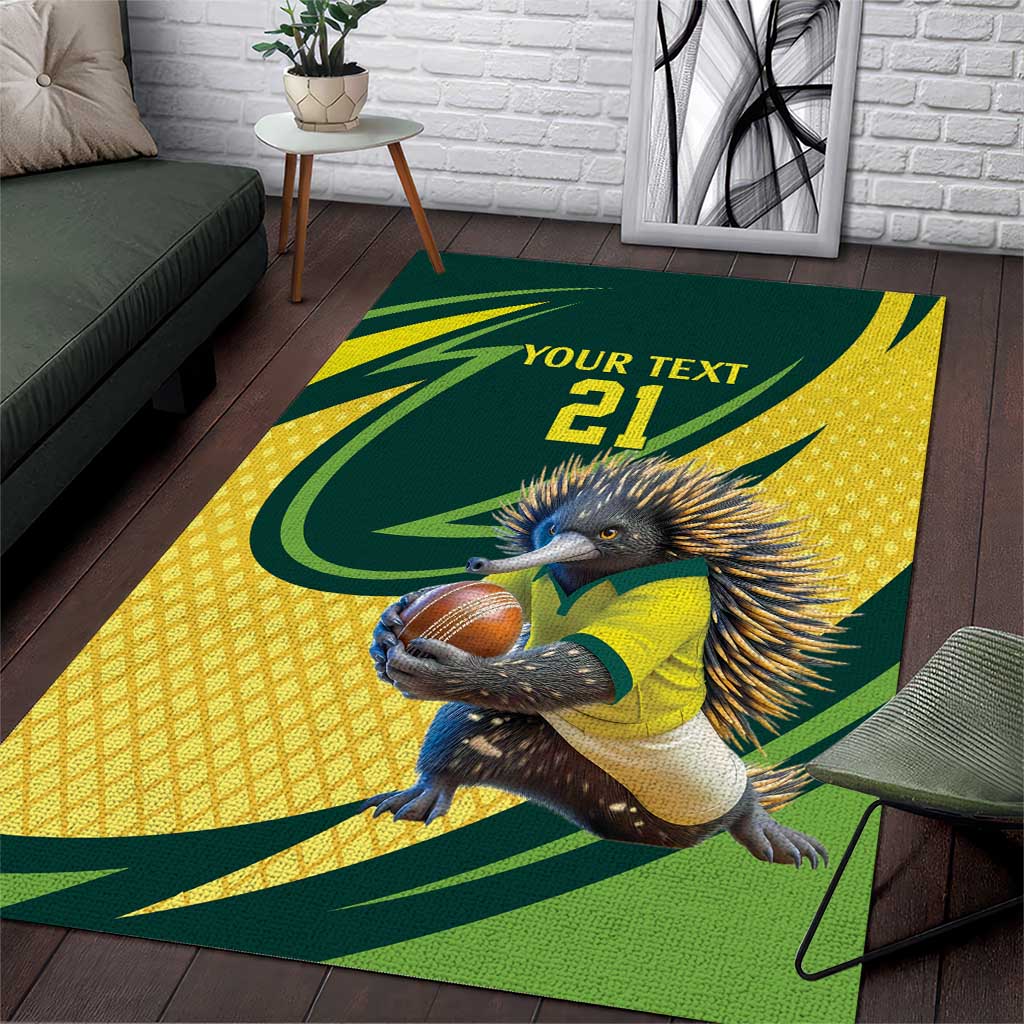 Australian Echidna Cricket Custom Area Rug Aussie National Color