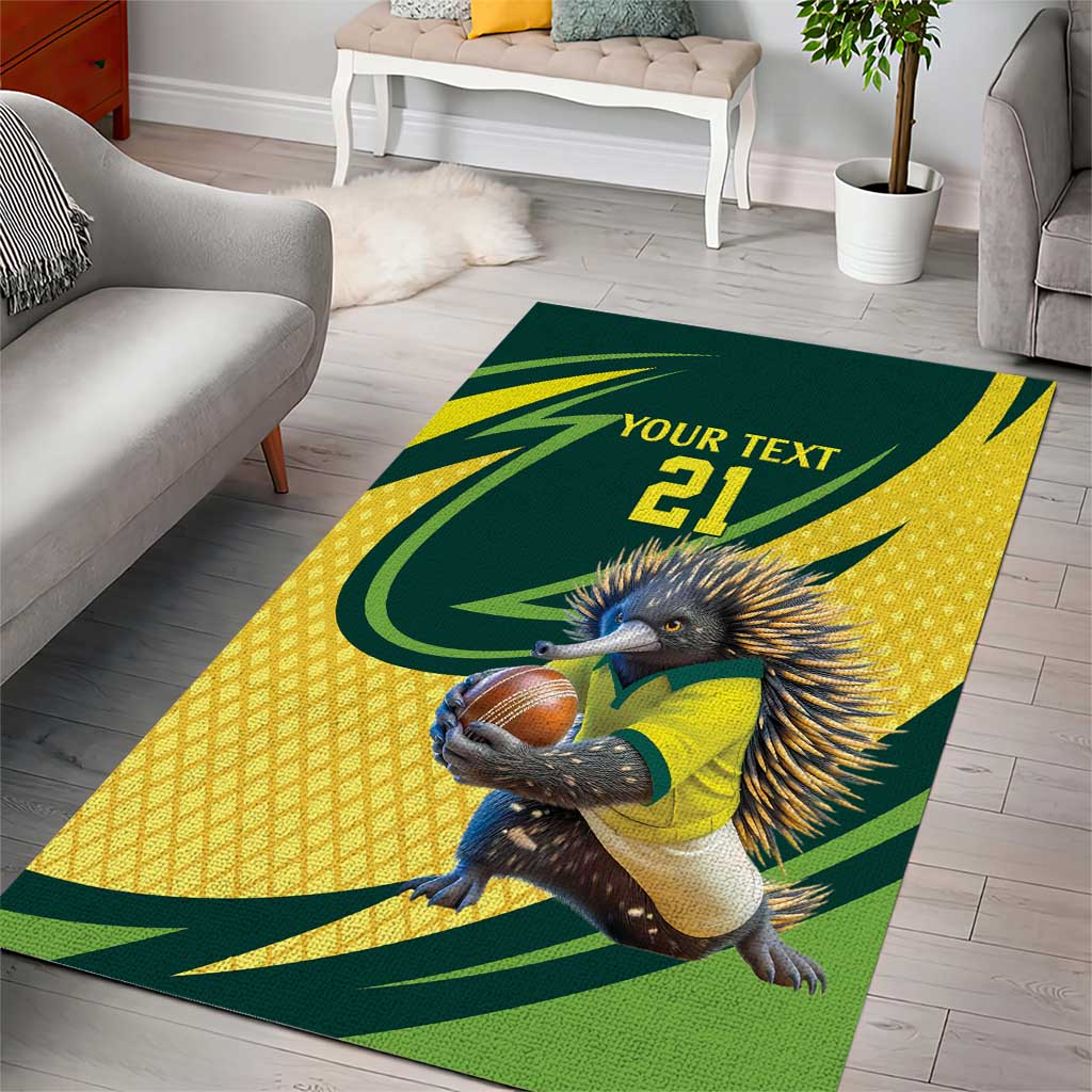 Australian Echidna Cricket Custom Area Rug Aussie National Color