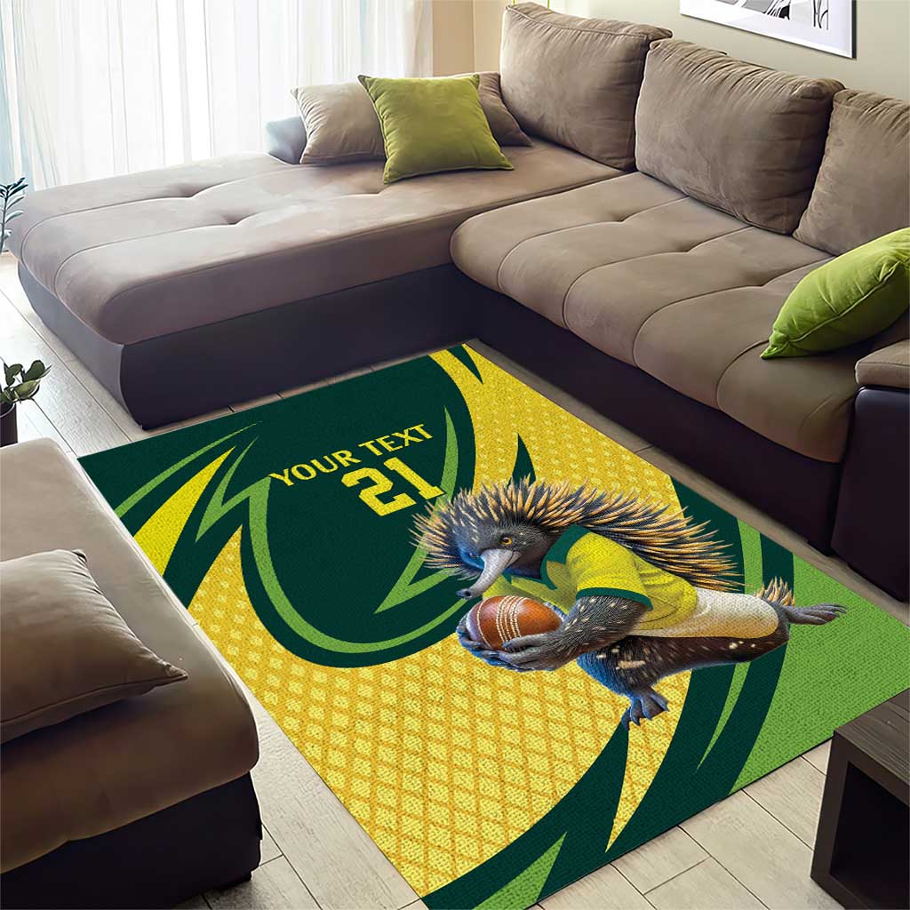 Australian Echidna Cricket Custom Area Rug Aussie National Color