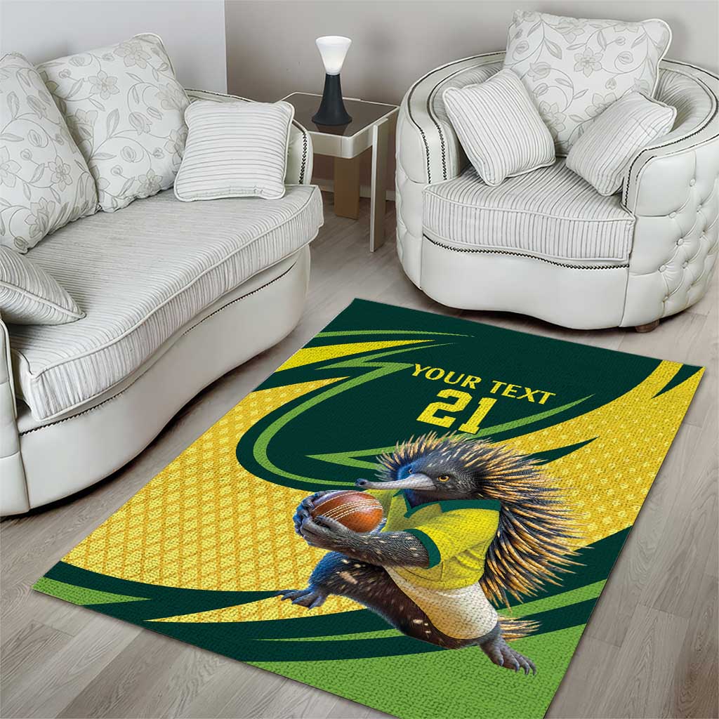 Australian Echidna Cricket Custom Area Rug Aussie National Color