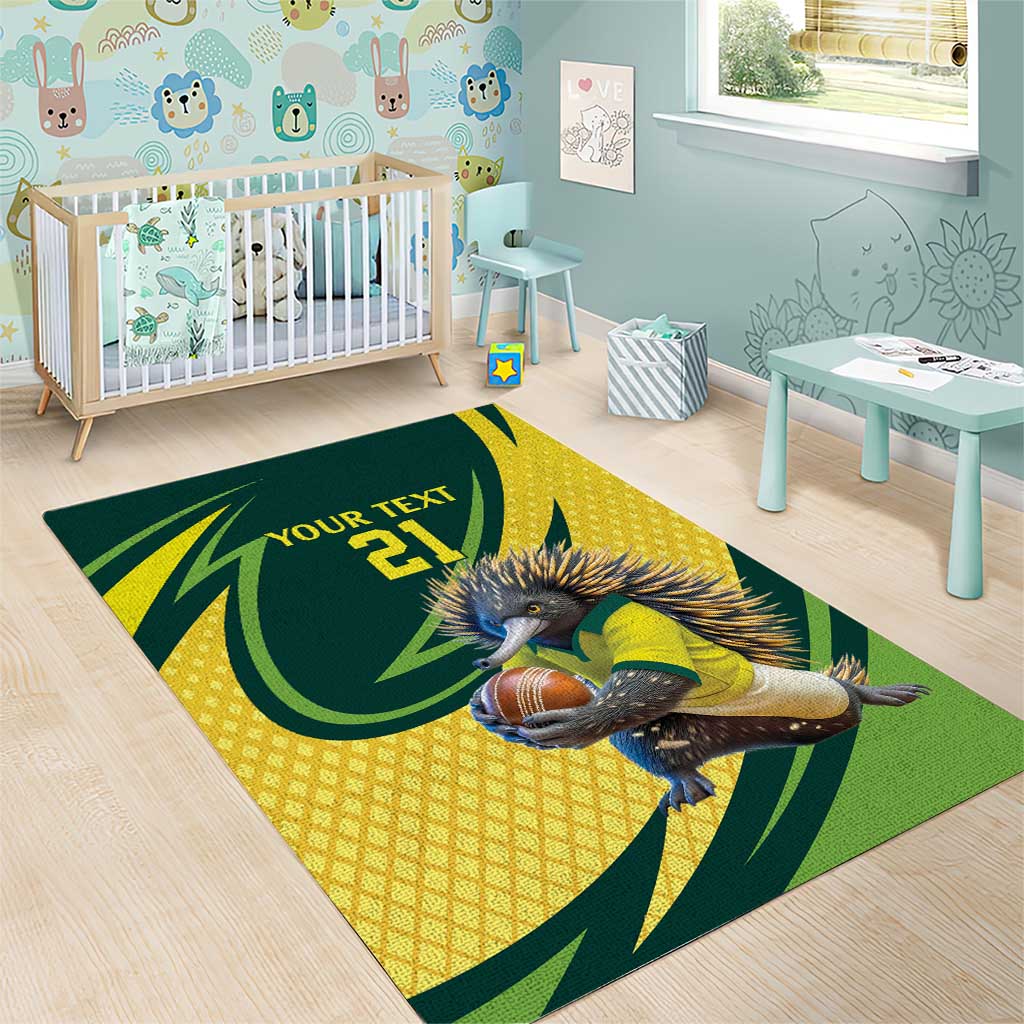 Australian Echidna Cricket Custom Area Rug Aussie National Color
