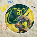 Australian Echidna Cricket Custom Beach Blanket Aussie National Color