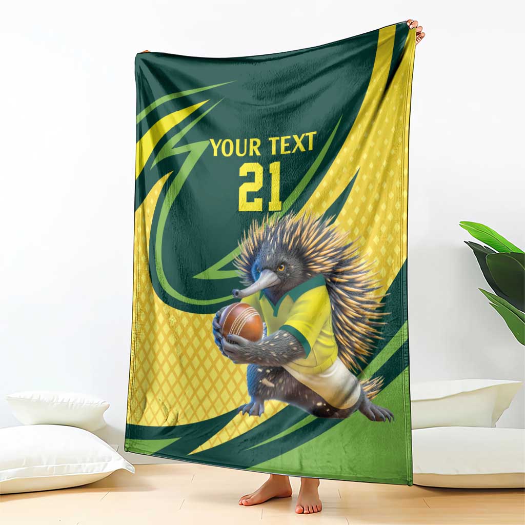 Australian Echidna Cricket Custom Blanket Aussie National Color