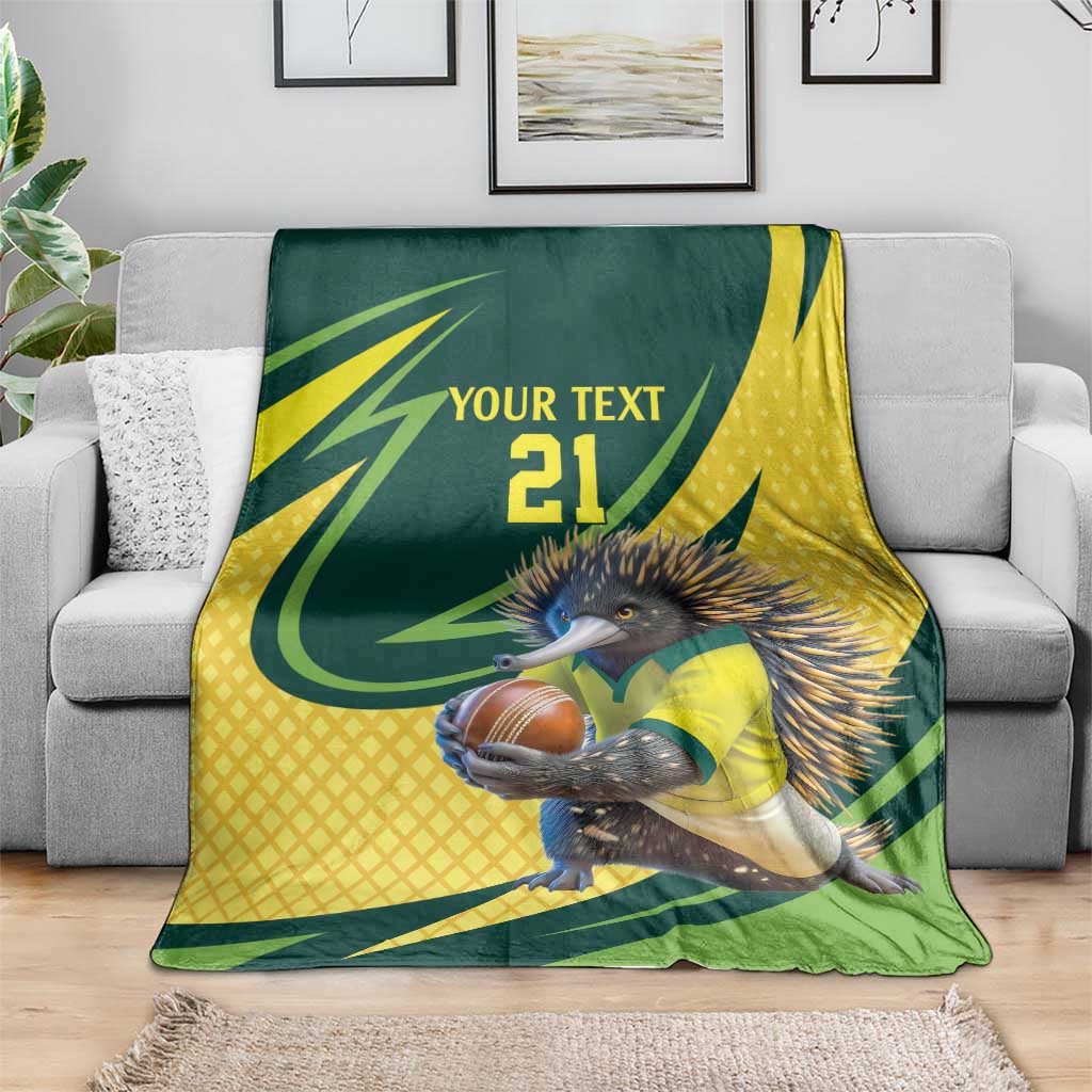Australian Echidna Cricket Custom Blanket Aussie National Color