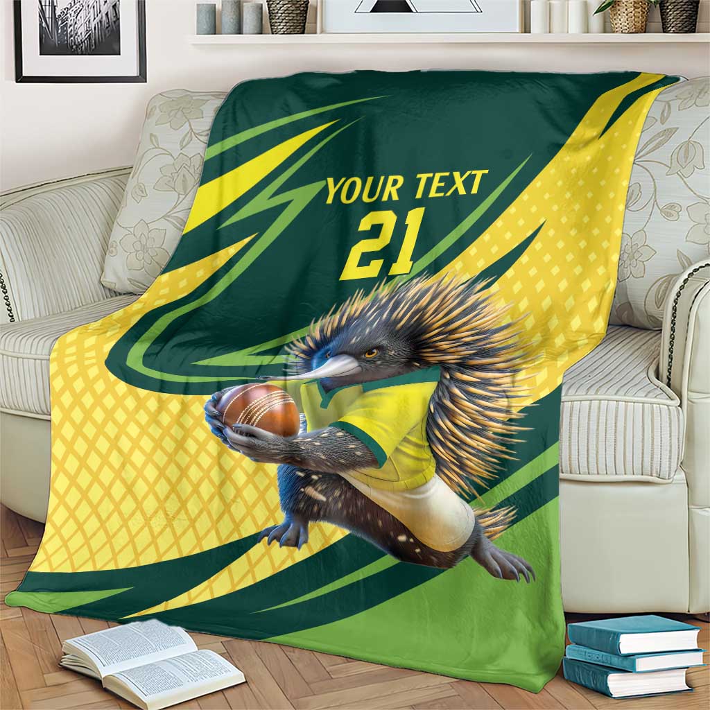 Australian Echidna Cricket Custom Blanket Aussie National Color