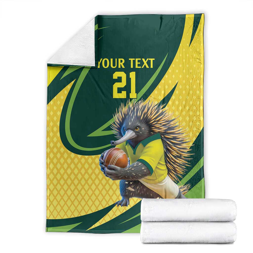 Australian Echidna Cricket Custom Blanket Aussie National Color