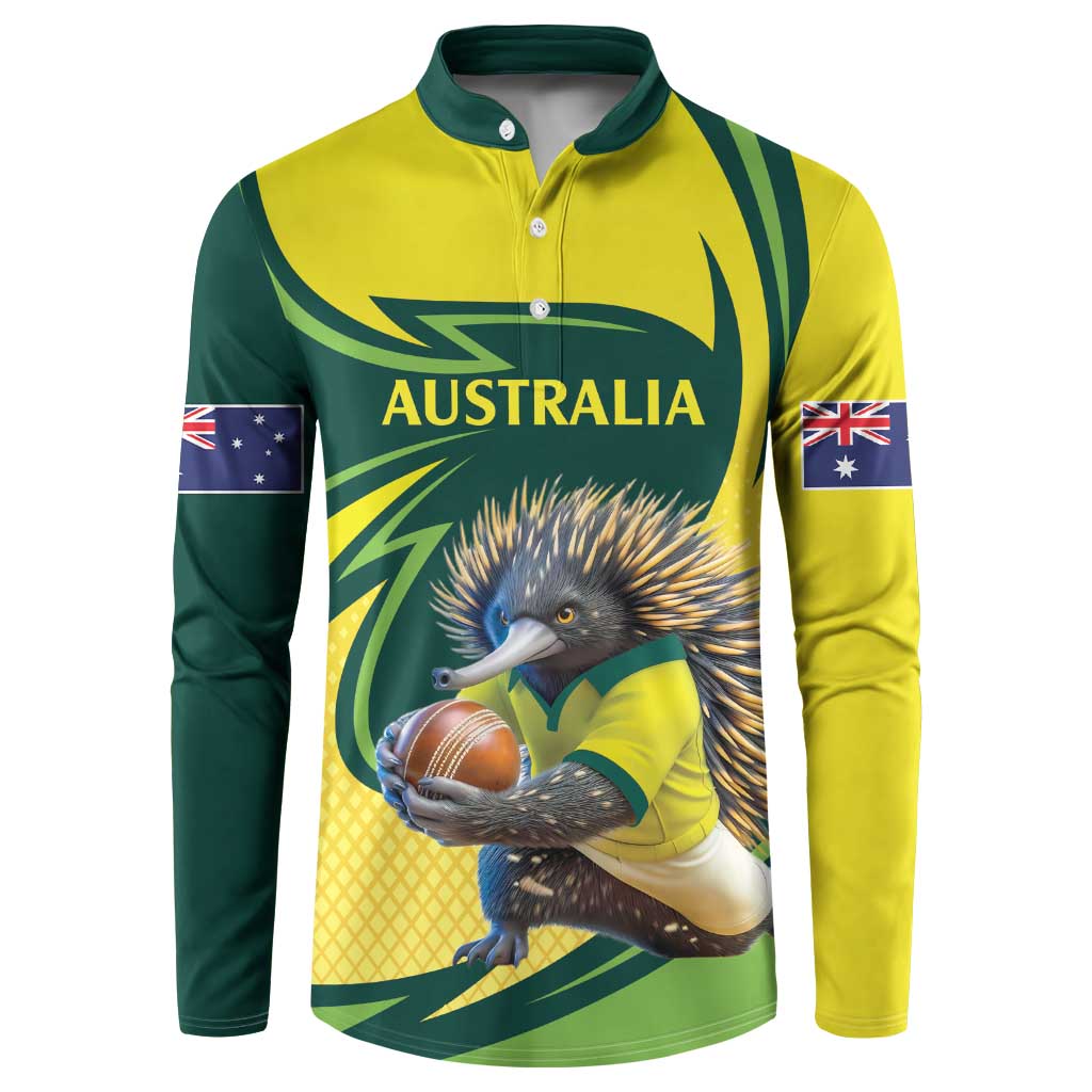 Australian Echidna Cricket Custom Button Sweatshirt Aussie National Color