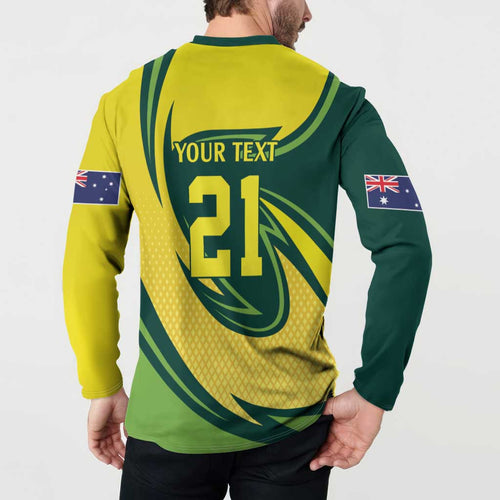 Australian Echidna Cricket Custom Button Sweatshirt Aussie National Color