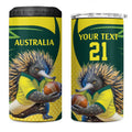 Australian Echidna Cricket Custom 4 in 1 Can Cooler Tumbler Aussie National Color