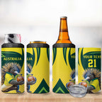 Australian Echidna Cricket Custom 4 in 1 Can Cooler Tumbler Aussie National Color