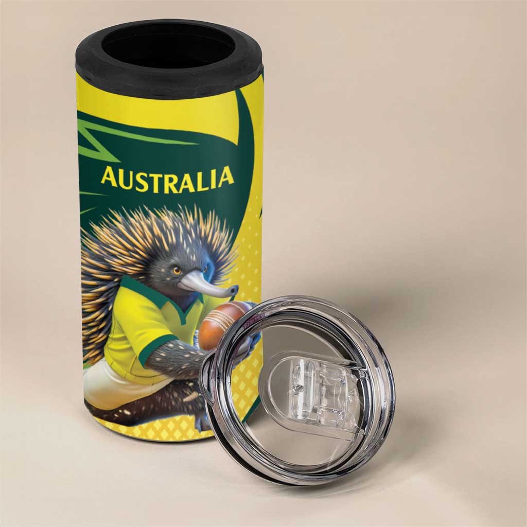 Australian Echidna Cricket Custom 4 in 1 Can Cooler Tumbler Aussie National Color