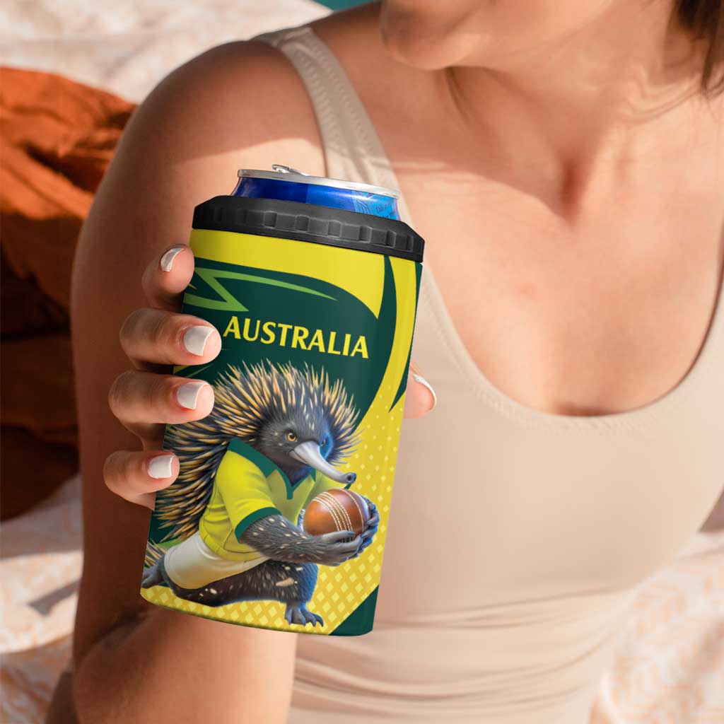 Australian Echidna Cricket Custom 4 in 1 Can Cooler Tumbler Aussie National Color