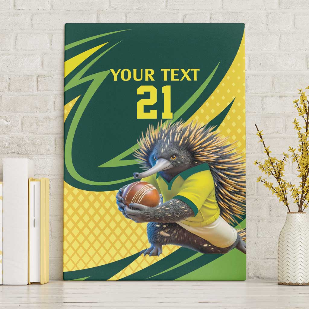 Australian Echidna Cricket Custom Canvas Wall Art Aussie National Color