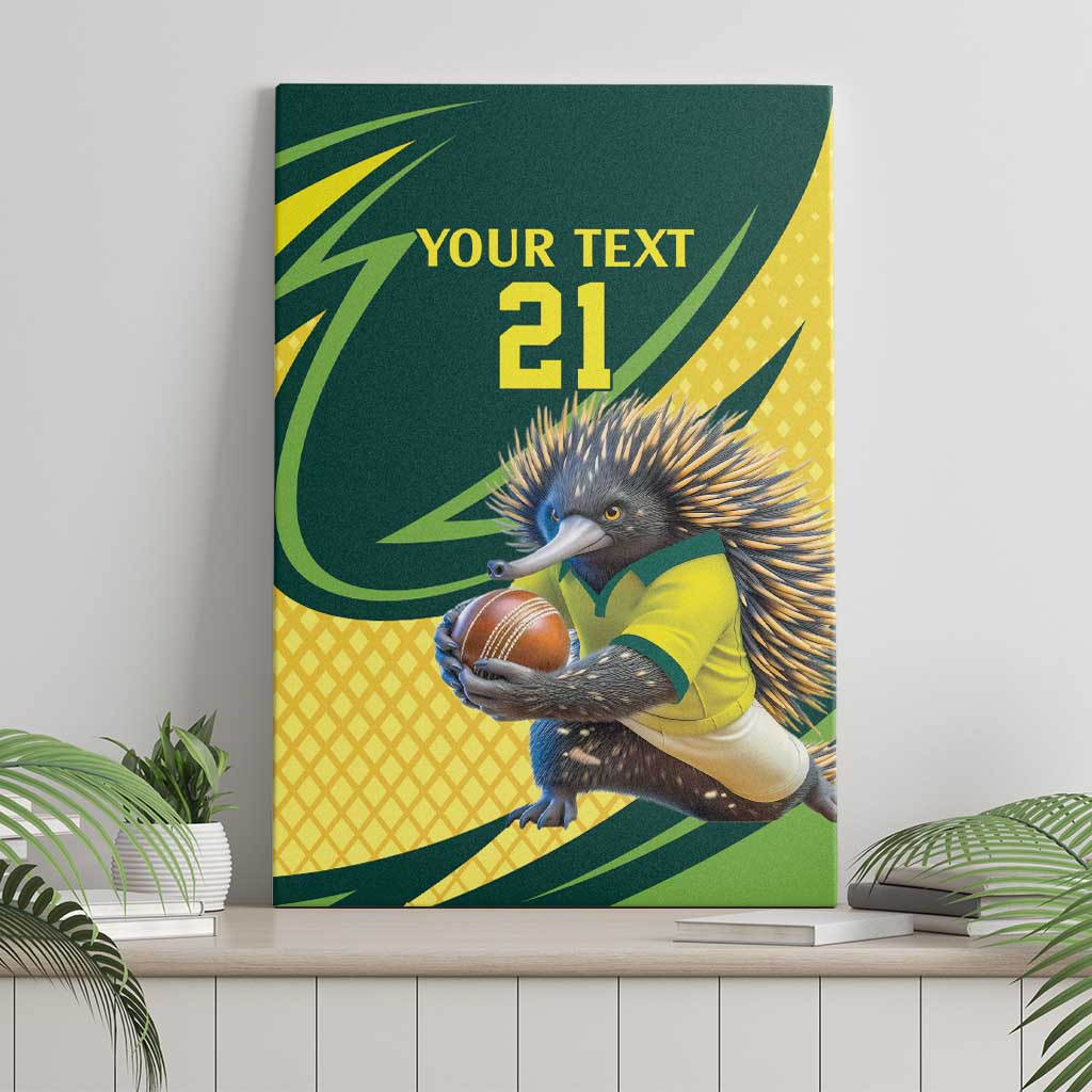 Australian Echidna Cricket Custom Canvas Wall Art Aussie National Color