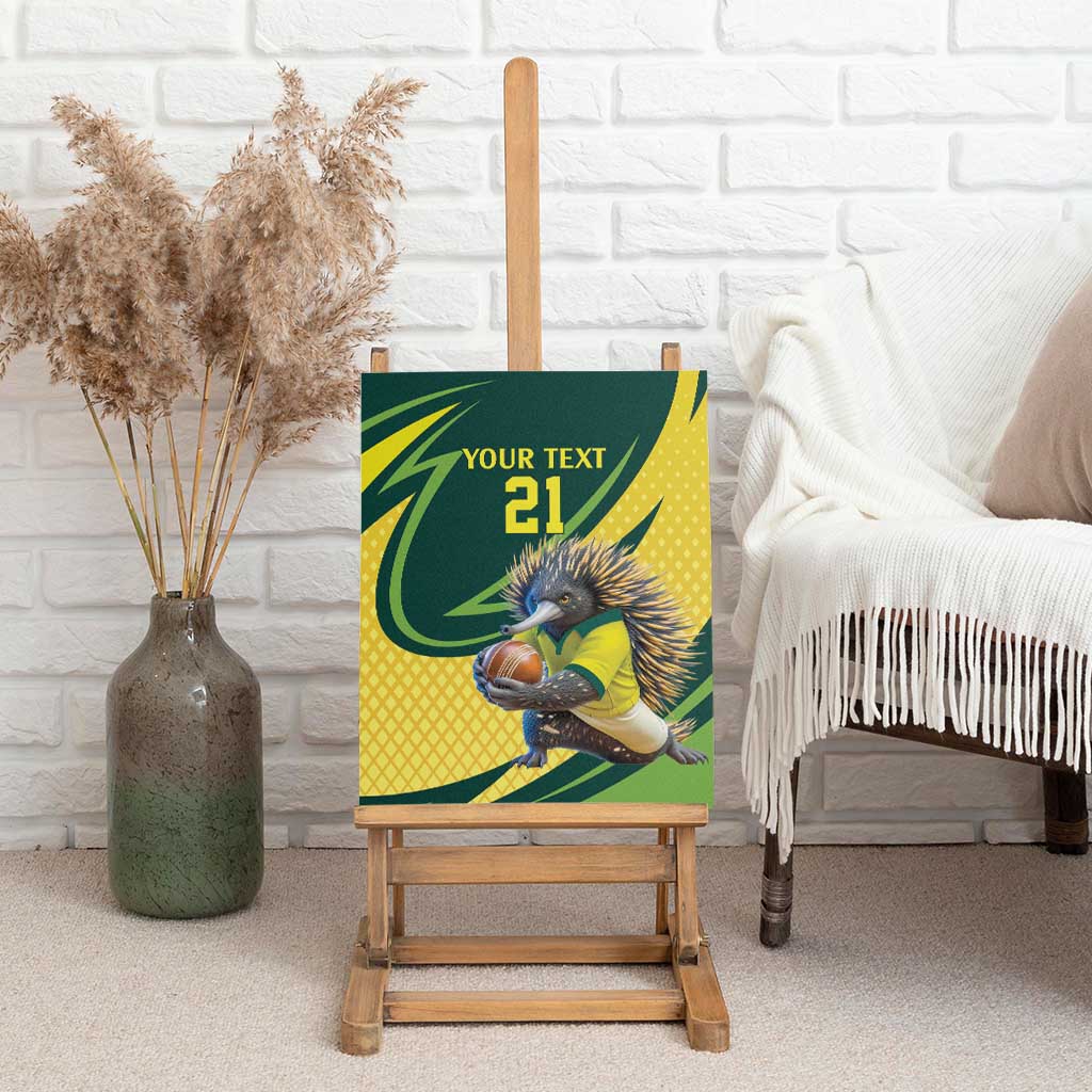 Australian Echidna Cricket Custom Canvas Wall Art Aussie National Color