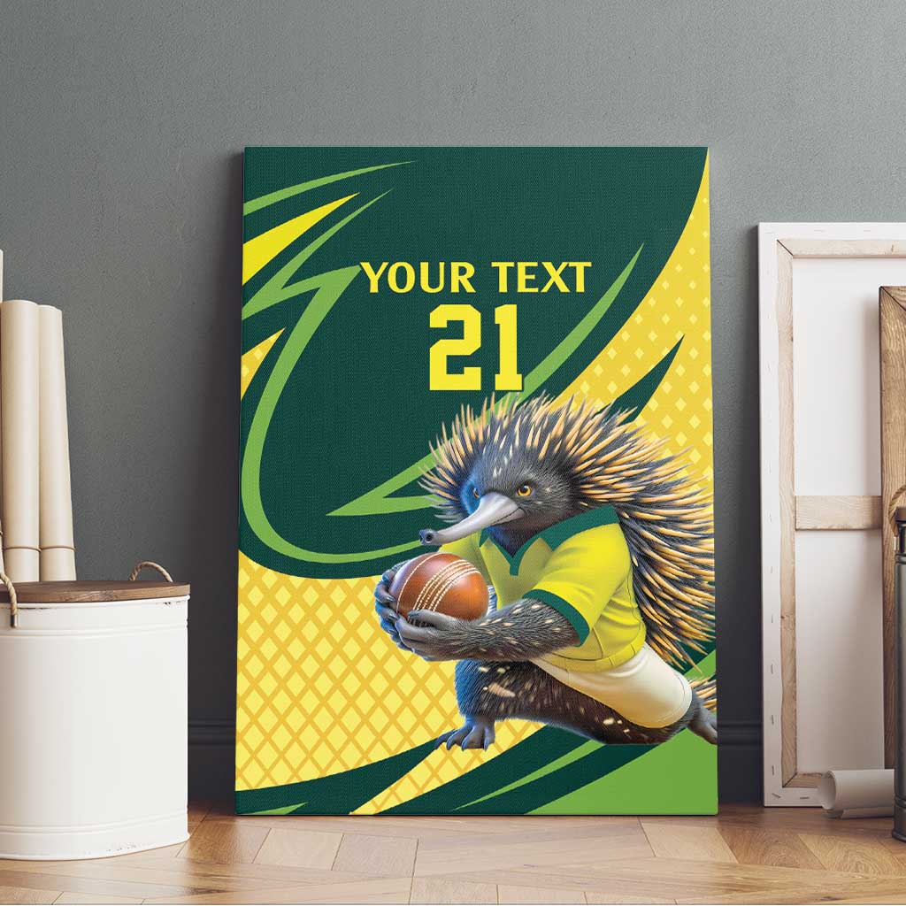 Australian Echidna Cricket Custom Canvas Wall Art Aussie National Color