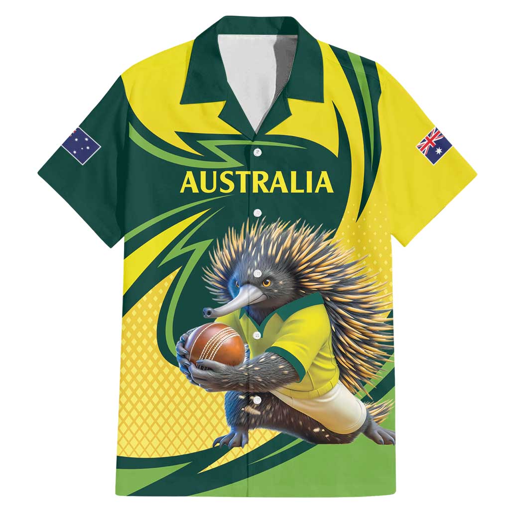Australian Echidna Cricket Custom Family Matching Mermaid Dress and Hawaiian Shirt Aussie National Color