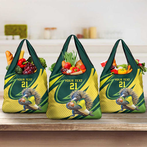 Australian Echidna Cricket Custom Grocery Bag Aussie National Color
