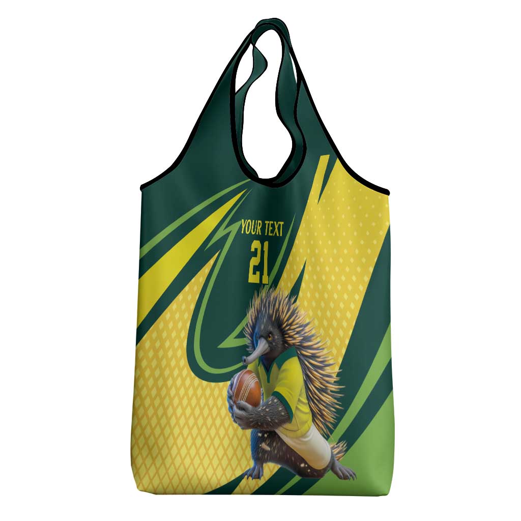 Australian Echidna Cricket Custom Grocery Bag Aussie National Color
