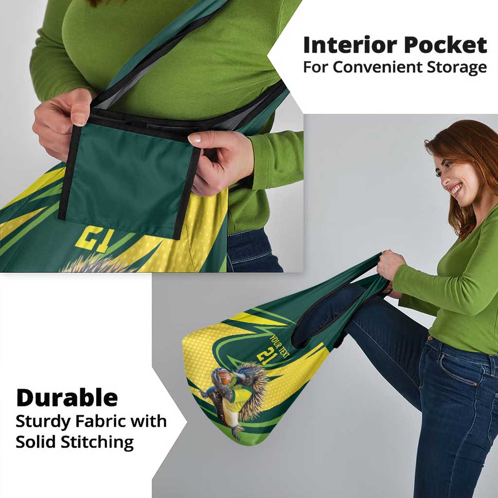 Australian Echidna Cricket Custom Grocery Bag Aussie National Color