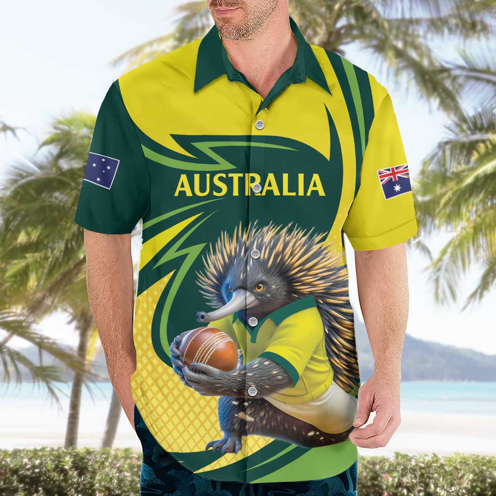Australian Echidna Cricket Custom Hawaiian Shirt Aussie National Color