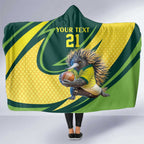 Australian Echidna Cricket Custom Hooded Blanket Aussie National Color