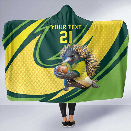 Australian Echidna Cricket Custom Hooded Blanket Aussie National Color