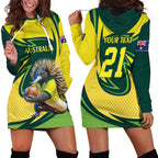 Australian Echidna Cricket Custom Hoodie Dress Aussie National Color