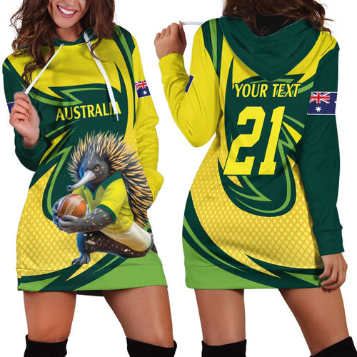 Australian Echidna Cricket Custom Hoodie Dress Aussie National Color